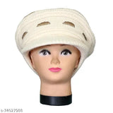 Warm, textured woolen cap for women & girls, premium quality and stylish, Bizarroin WC1229MTHFLAPBEG