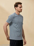 Greciilooks men's multicolor checked round cotton blend t-shirt, short sleeves, printed pattern, breathable, soft feel, regular fit, hand wash only, smart casual wear, India origin