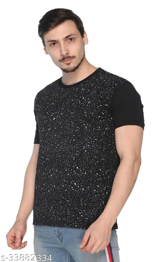 Round neck cotton blend t-shirt, printed design by Shaun Men, short sleeves, size S (37in x 25in)