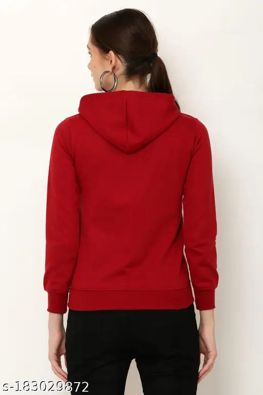 Solid fleece winter jacket for women, long-sleeved, solid design in stylish fitness wear from SS Fashion. Made in India