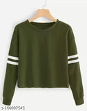 Classic elegant cotton blend sweatshirt, solid pattern for women's casual wear, XL & XXL sizes