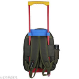 DARK green & light blue polyester net Indian Riders Zoo Cartoon Animal Kids School Travel Trolley Bag (30L), waterproof and durable school bag for 2-12 yr olds