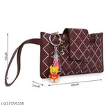 Genuine leather, RFID-blocking check clutch, 2 compartments, free size, India-origin