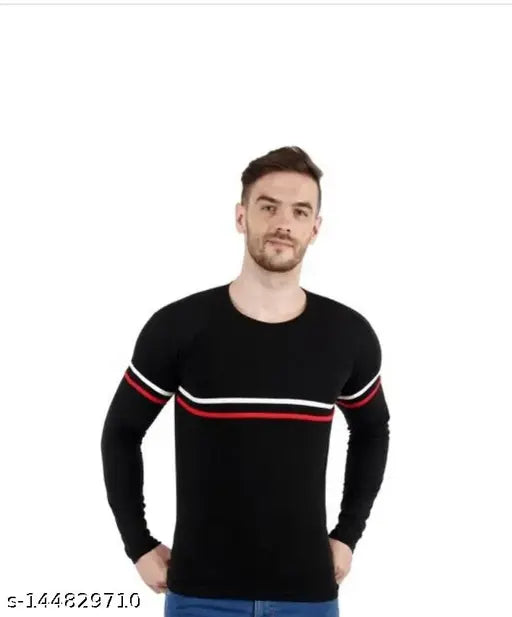 Striped long sleeve cotton t-shirt for men (S-XXXL), India