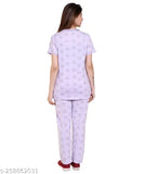 American Pie Summer Casual Round Neck Half Sleeve Printed Nightsuit - women's cotton pajamas in various sizes (M: 37in/29in/27in/38in, L: 39in/30in/28in/39in, XL: 41in/31in/31in/39in)