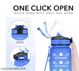 Multicolor leak-proof BPA-free water bottles (2 packs) with motivational time marker, durable for fitness and outdoor activities