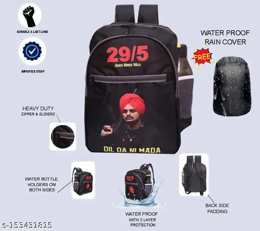 Sidhu Moosa Wala free size backpack with raincover from India