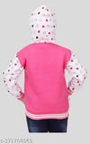 Winter kids hoodie jacket, wool sleeveless, printed net design for girls (age 3-16), India origin