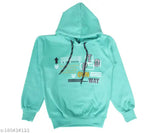 Polycotton printed hooded kids sweatshirt, self-design pattern, warm winter wear for 2-3 years (size 12in/16in)