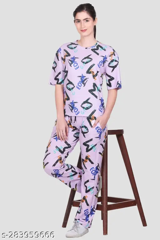 Wild Dreams women's summer wear half sleeve allover printed coords set (crop & lower) - cotton blend, comfortable and lightweight for everyday activities