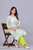 women's rayon kurti-pant set, printed net, soft cotton fabric, Indian traditional wear for women