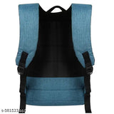 Durable blue water-resistant polyester laptop backpack fits 15.6" laptops, features 5 zipper compartments & adjustable breathable padded shoulder straps for travel or school use