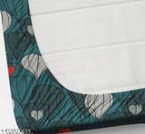 Soft glace cotton double bed sheets, elastic fitted with 2 pillow covers - summer-ready and long-lasting premium quality for adult beds up to 9" thickness (Indian made)