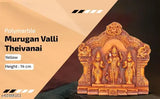 Golden polymarble Murugan Valli Devayani wooden-style statue, Indian God Idol (6cm x 5cm x 2cm)