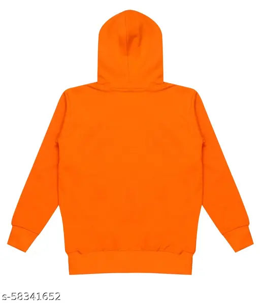 Boys orange cotton sweatshirt & hoodie, vibrant printed pack of 1, perfect for active kids' play or casual wear