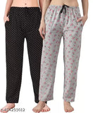 Charcoal printed cotton blend maxi pyjama set for women, comfortable lounge wear with stylish pockets