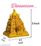 Golden resin Tirupati Balaji Temple statue (10cm), intricately detailed for home temple decoration