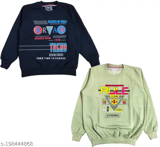 Trendy printed long sleeve cotton sweatshirt for boys, featuring flawsome design and comfy wool fabric, perfect for winters
