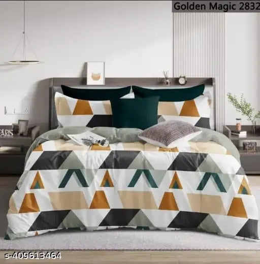 Royal Home Glace cotton comforter set, includes double bedsheet & pillow covers, Indian-made, 100" x 90" bedding