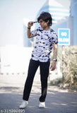 Stylish cotton-blend men's tie-dye t-shirt, slim fit, short sleeves - India