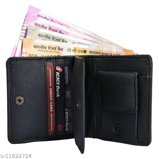 Brown Faux Leather Mens Wallet: MATIN LIFE, 6 card slots, 2 hidden compartments, 1 coin pocket, ID slot