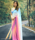 White chiffon cotton silk saree, latest trending quality product for women, India origin