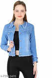 Denim waistcoat for women, classic fashionista style, solid design, long sleeves