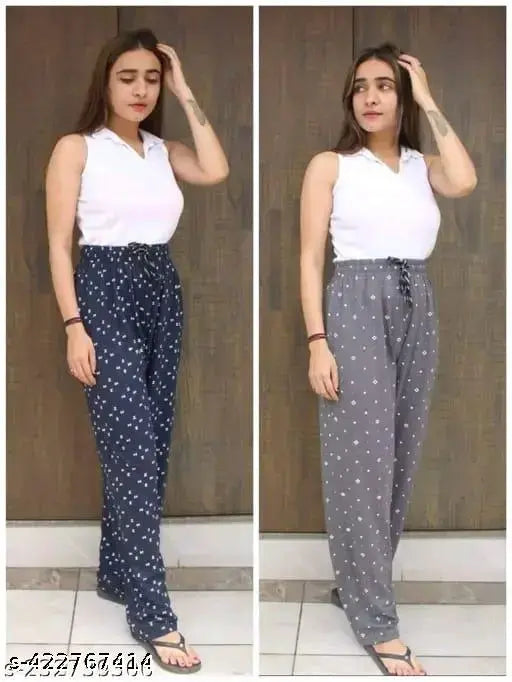 Cotton blend maxi net combo women's fancy pajamas – India