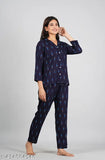 Rayon printed daily wear top & pyjama nightsuit in vibrant Indian design, perfect for women's ethnic wear
