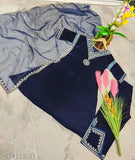 Blue velvet embroidered sequin dress with fancy bell sleeves, perfect for cocktail parties or formal events