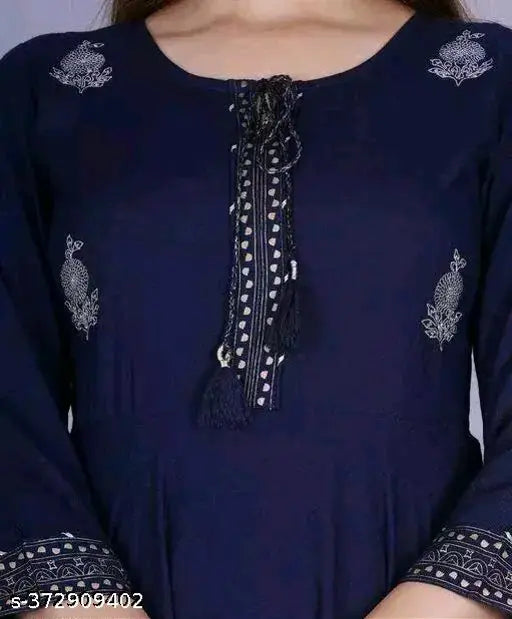 Rayon Forever Anarkali gown, single solid-colored three-quarter sleeve dress for women, S-XXXL sizes available, India origin