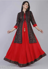 Rayon kote kurats three-quarter sleeves, printed combo, Indian women's clothing S - XXXXL sizes on hanger