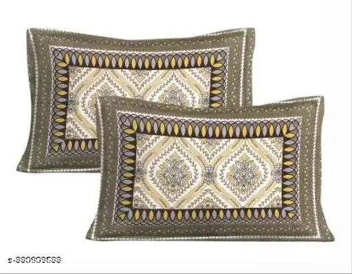 Cotton double bed sheets with 2 plow covers, ethnic motifs on coarse quality flat sheets, ideal for adult summer use