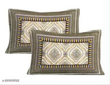 Cotton double bed sheets with 2 plow covers, ethnic motifs on coarse quality flat sheets, ideal for adult summer use
