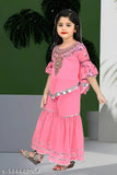 Modern cotton blend embellished A-line palazzos for girls, calf length, best quality, India origin