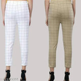 Women's checkered Lycra jeggings, fashionable and stretchy, size 24-34 (waist 24-34in, length 35in), made in India