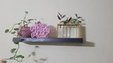Decorative wooden figurines, "Our Happy Place" quote showpiece for study tables or corporate gifts, Indian origin, 6x7x1 inches