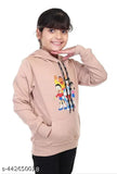 Soft cotton girls winter hoodie with printed Doraemon design, perfect for chilly days and layering