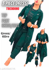Latest trendy 3-piece cotton blend jumpsuit for women, printed net design with 3/4 sleeves