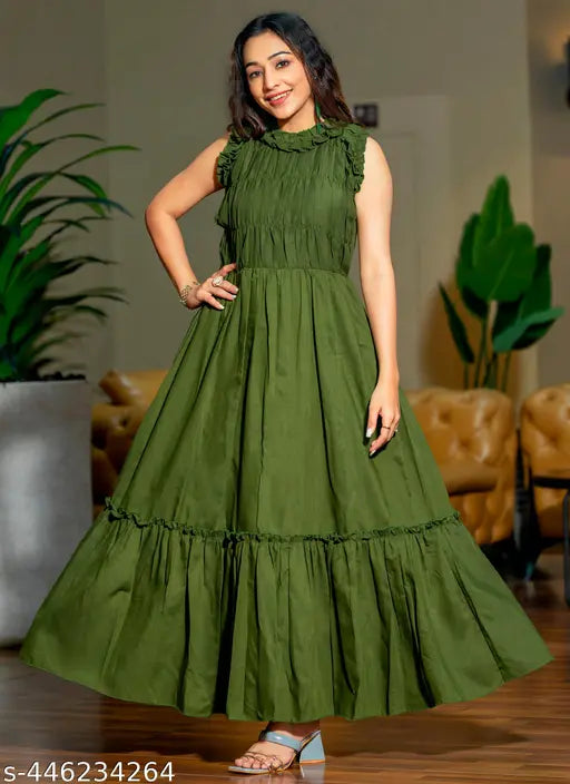 Silk sleeveless designer gown for women and girls, premium trendy fashion from India
