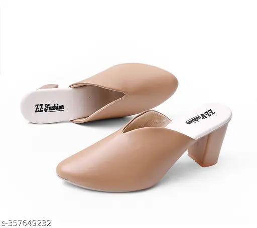 Patent leather women's ballerinas with open back design, slip-on, solid pattern. Elegant and comfortable trendy heels for women, various sizes available from India