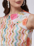 Polyester candy-inspired women's wrapped jumpsuit with floral and aztec design, sleeveless, XS-XL sizes