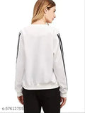 Indian-made, cotton blend round neck sweatshirt jacket - stylish women's fleece plain sweatshirt for jeans, leggings, or shorts