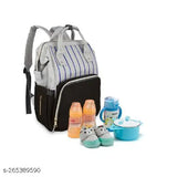 Black polyester net diaper backpack for mom travel, large capacity with 12 pockets and insulated bottle holders. Durable, water-resistant, and easy to clean for newborn essentials organization