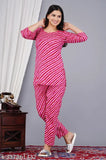Vanshi Rayon Lahriya Pattern Nightsuit for Women, limited edition premium cotton sleepwear set, Indian origin