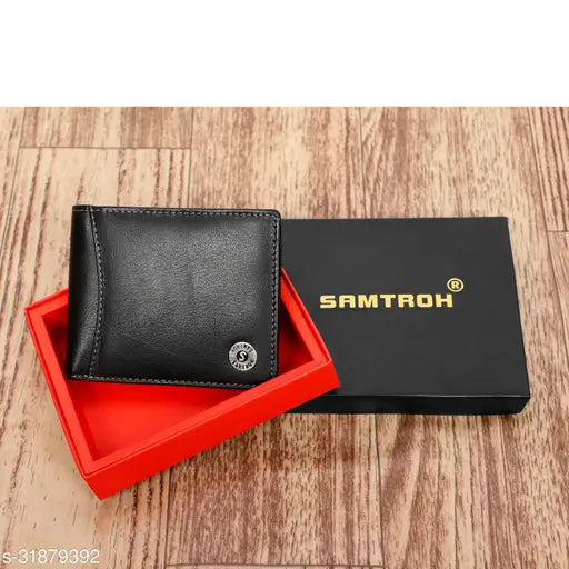 Leather wallet for men, genuine leather with RFID blocking, compact and spacious design in matte green color