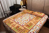 100% cotton Jaipuri floral double/queen bedsheet with 2 pillow covers, ideal for summer adult use, made in India