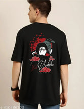 Large-sized printed Featous cotton men's T-shirt with striking front and back designs, made in India" (89 characters)