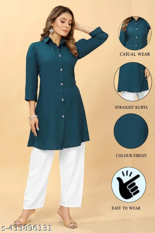 women's and girls' crepe kurti & palazzo set, best quality soft and cool summer wear from India