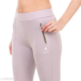 Lycra solid-colored women's jeggings - latest style from India
